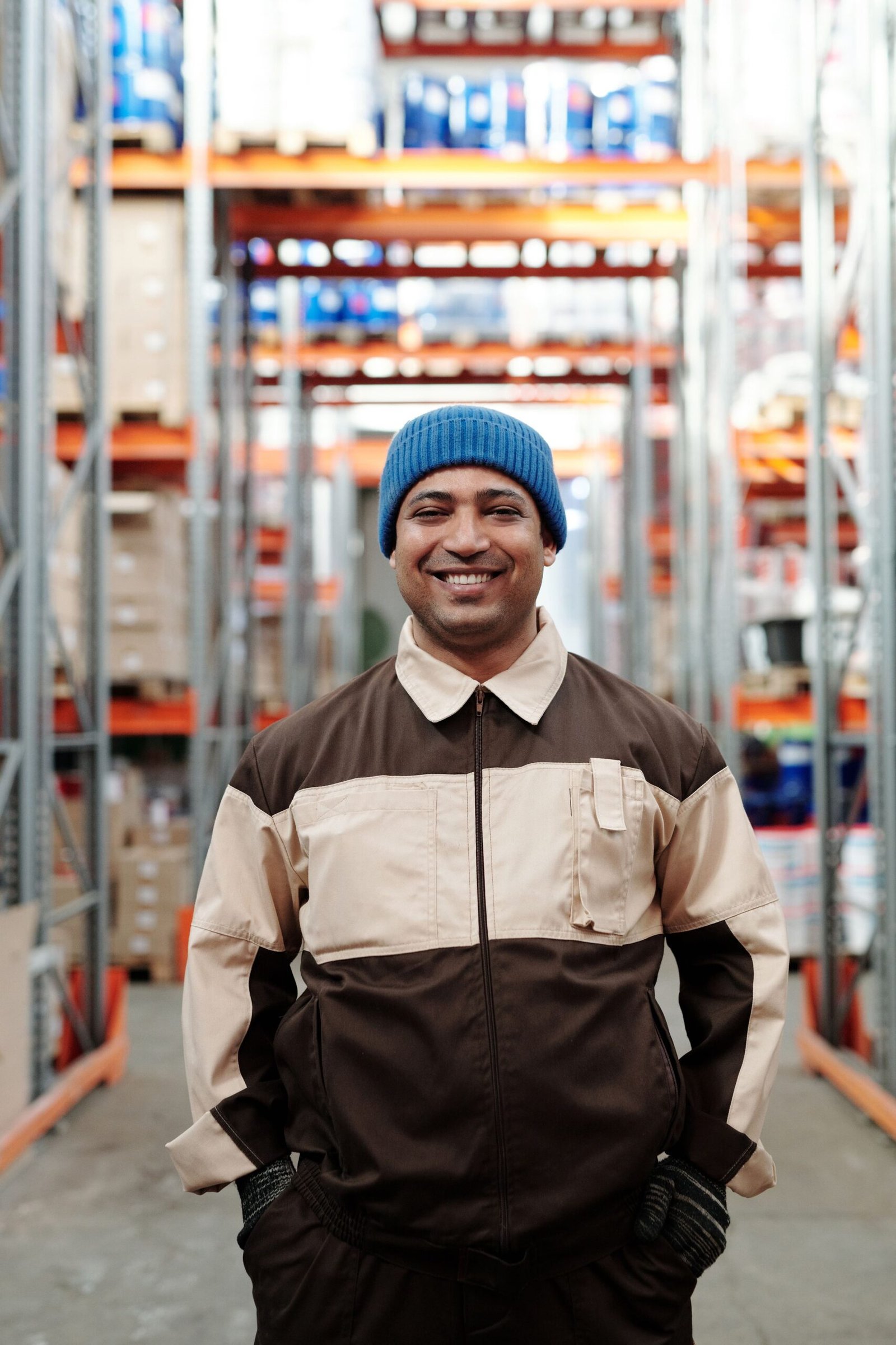 Portrait of a young worker in a warehouse